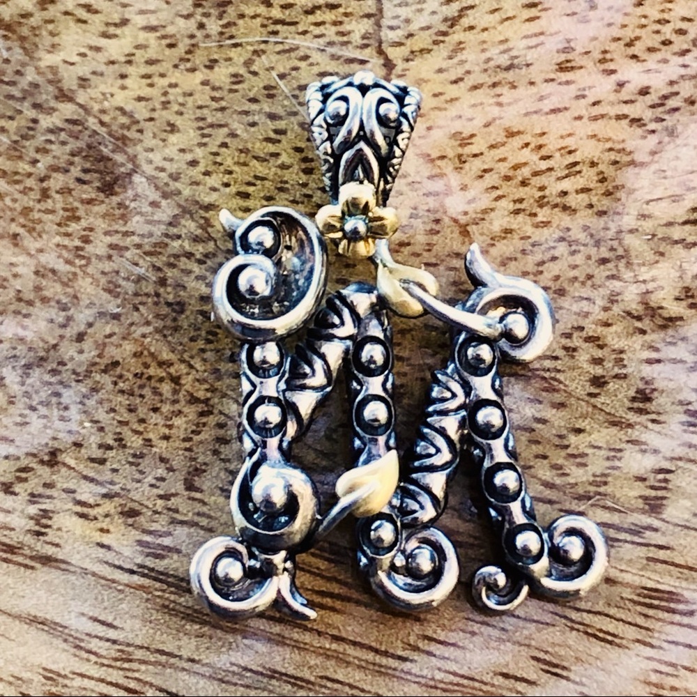 Barbara Bixby Initial M Sterling 18k Pendant Enhancer